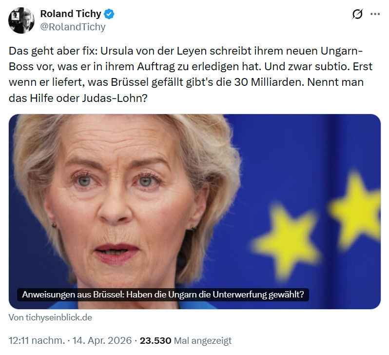 Roland Tichy: Das geht aber fix…