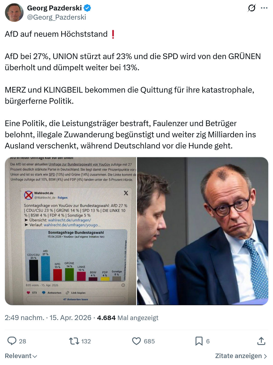 Georg Pazderski: AfD auf neuem Höchststand❗️…