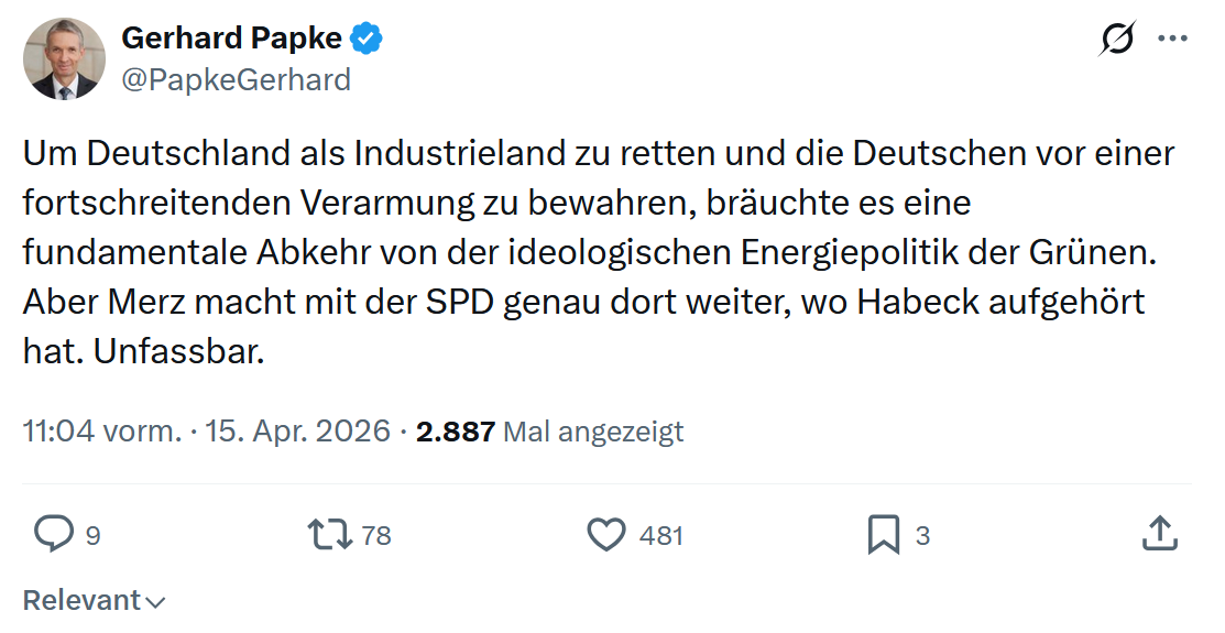 Gerhard Papke: Um Deutschland als Industrieland…