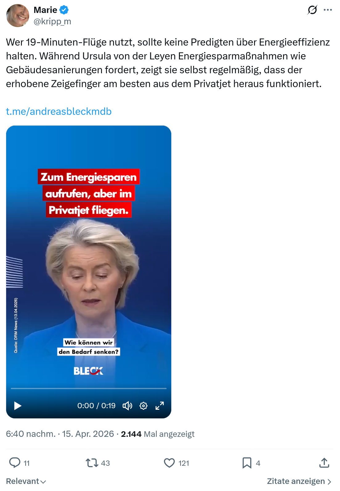 Marie kripp: Wer 19-Minuten-Flüge nutzt…