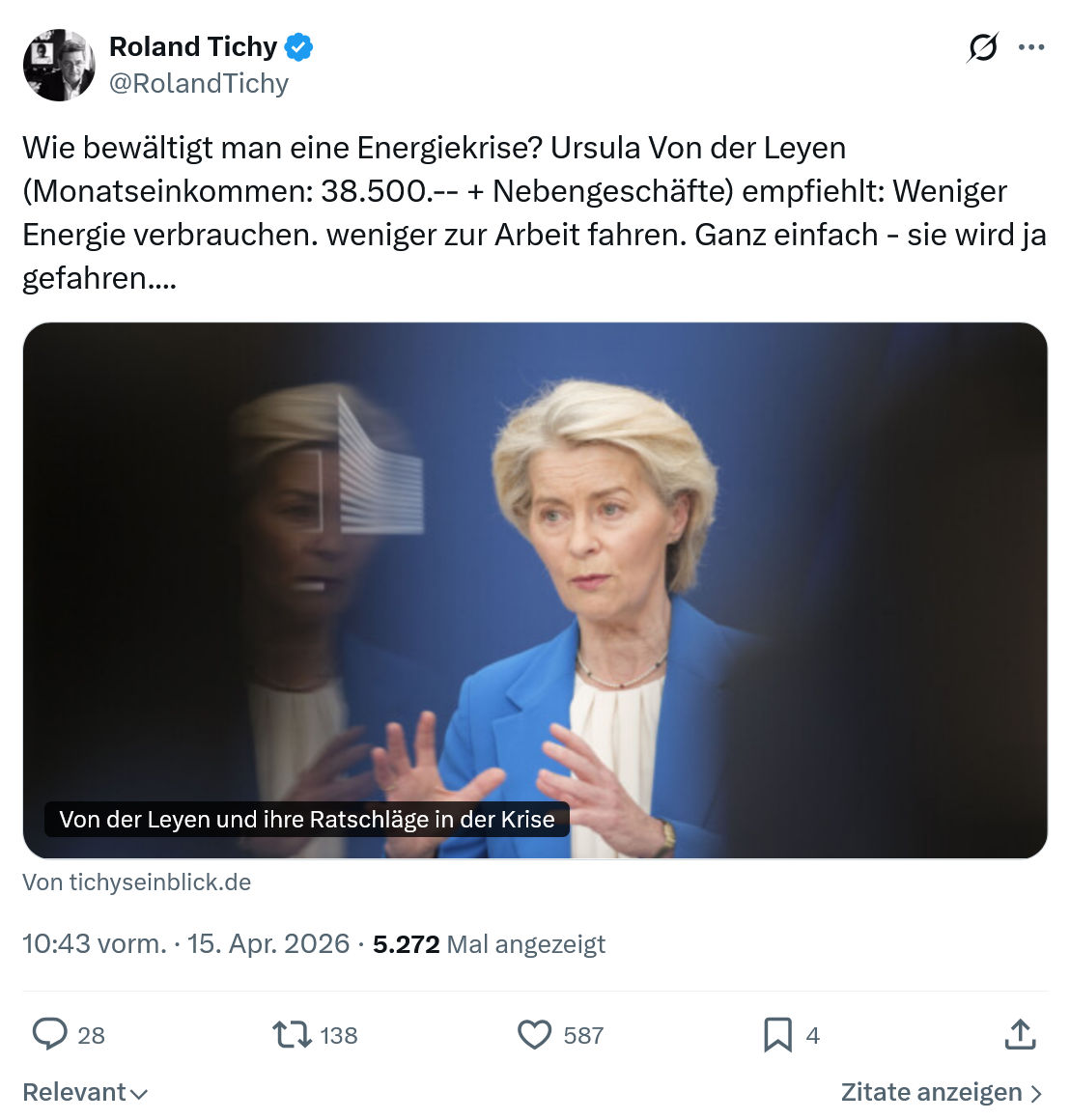 Roland Tichy: Wie bewältigt man eine Energiekrise?…