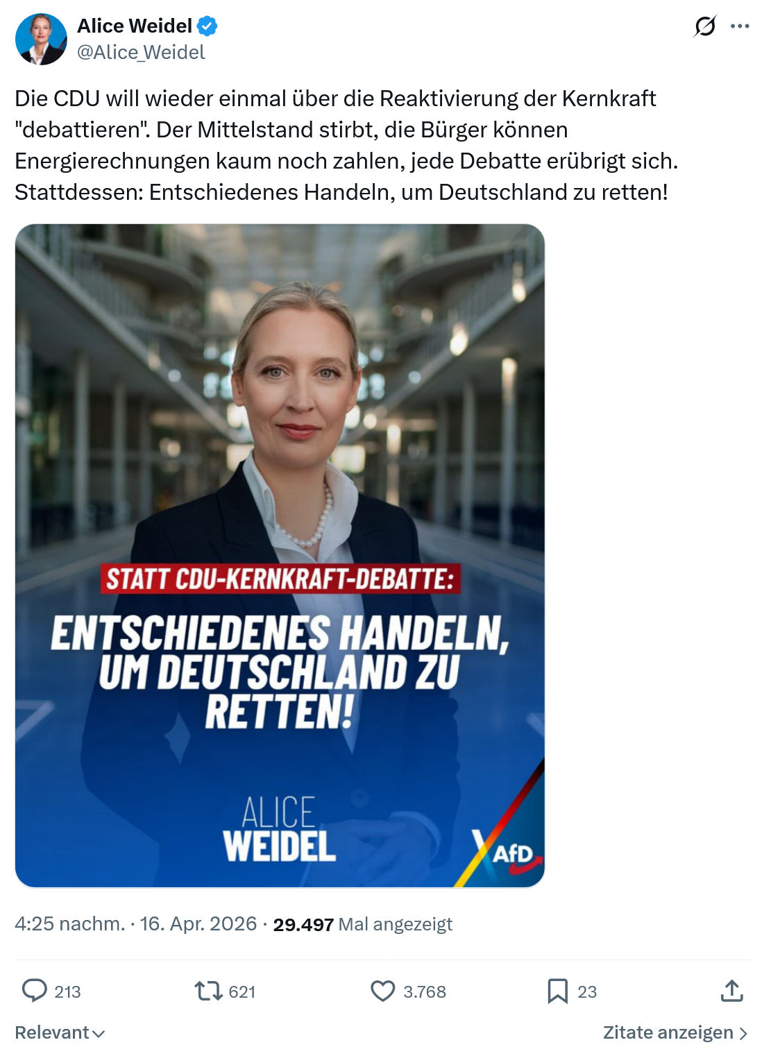 Alice Weidel: Die CDU will wieder einmal übe...