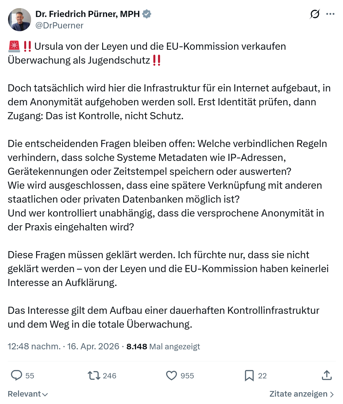Friedrich Pürner: Ursula von der Leyen und die...