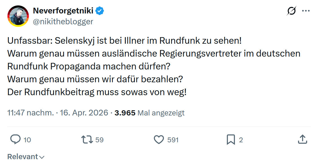 Neverforgetniki: Unfassbar: Selenskyj ist bei Illner...