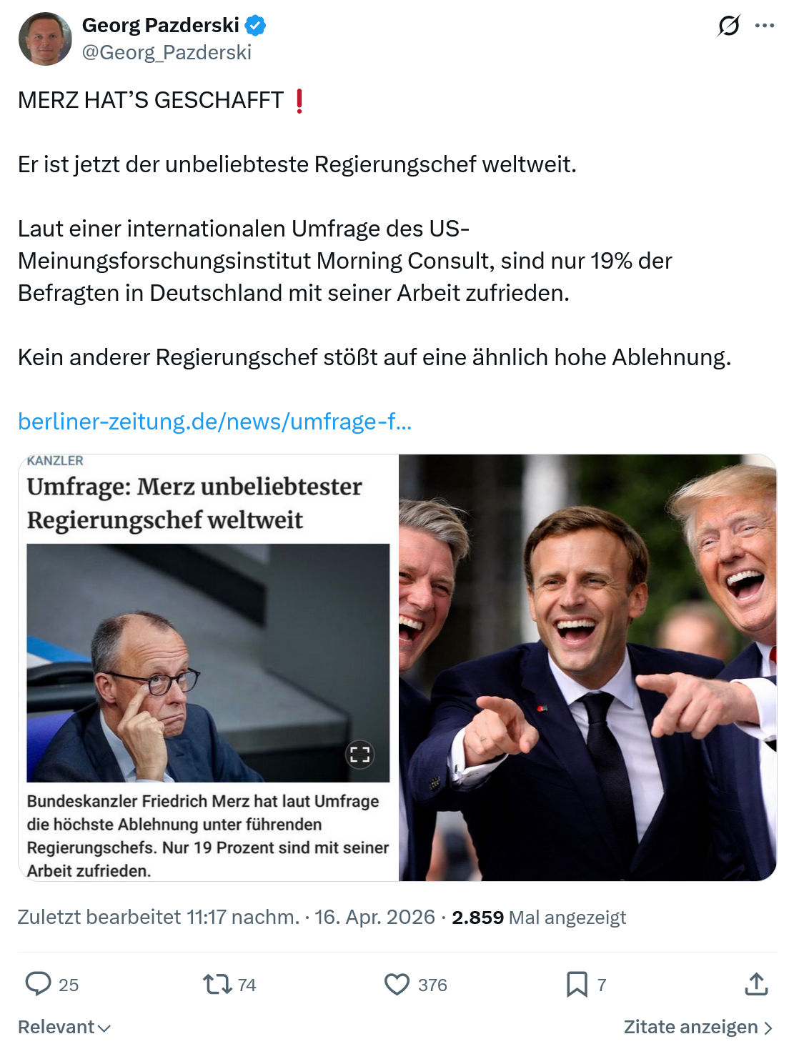 Georg Pazderski: Er ist jetzt der unbeliebteste...