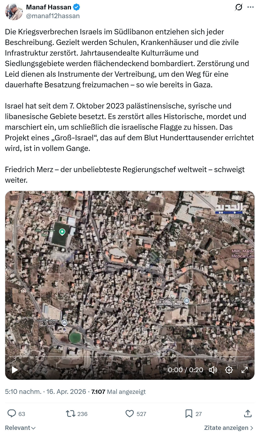 Manaf Hassan: Die Kriegsverbrechen Israels im...