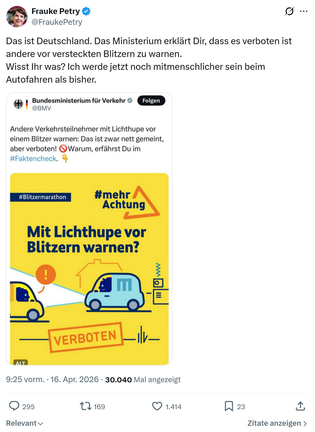 Frauke Petry: Das ist Deutschland. Das Ministerium...