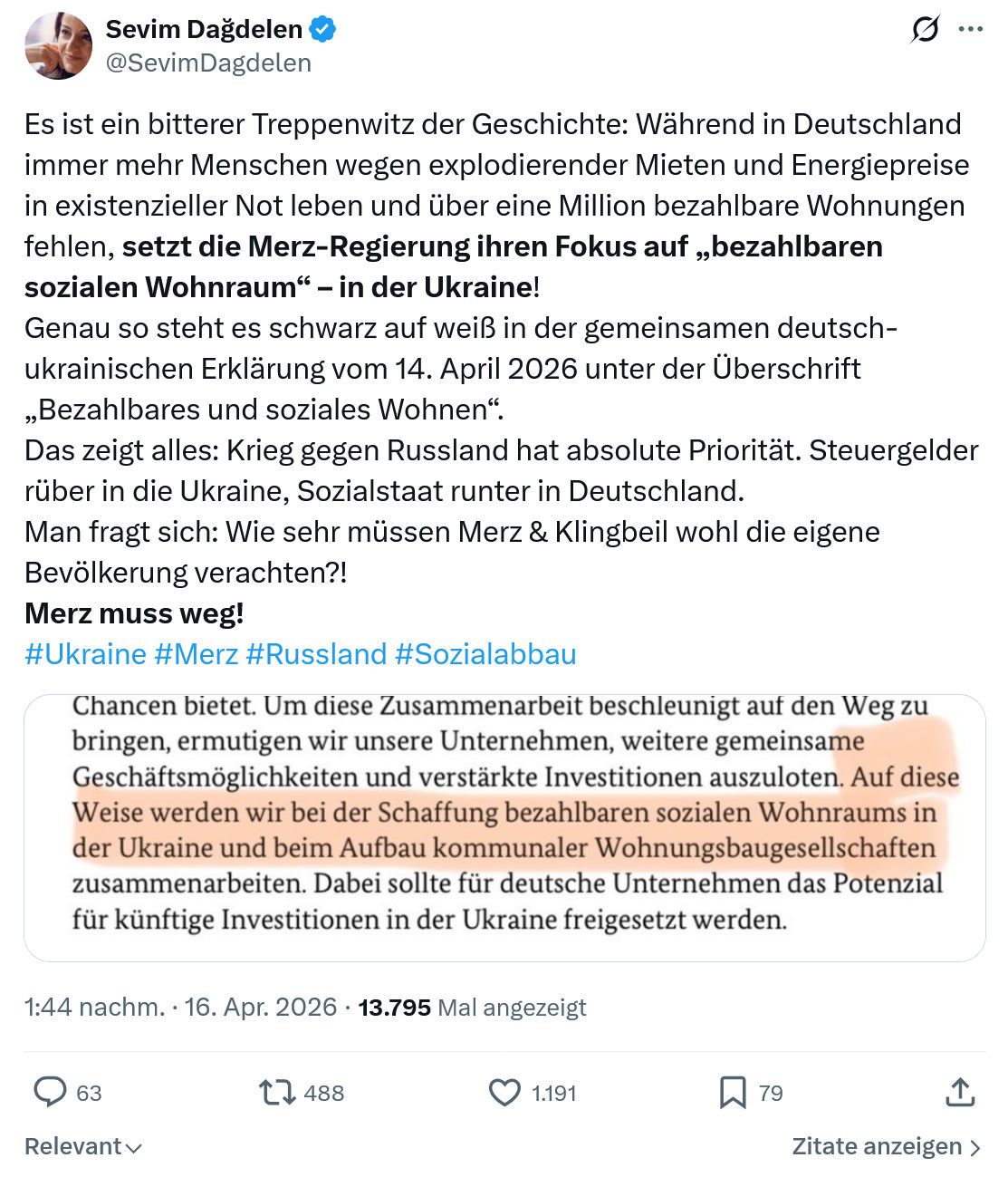 Sevim Dagdelen: Es ist ein bitterer Treppenwitz der...