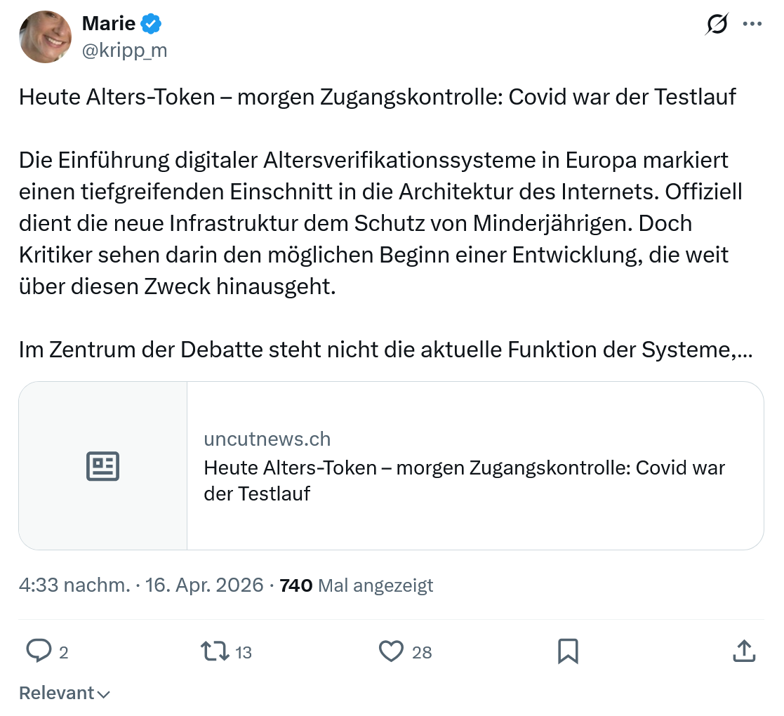 Marie kripp: Heute Alters-Token – morgen Zugangskontrolle...