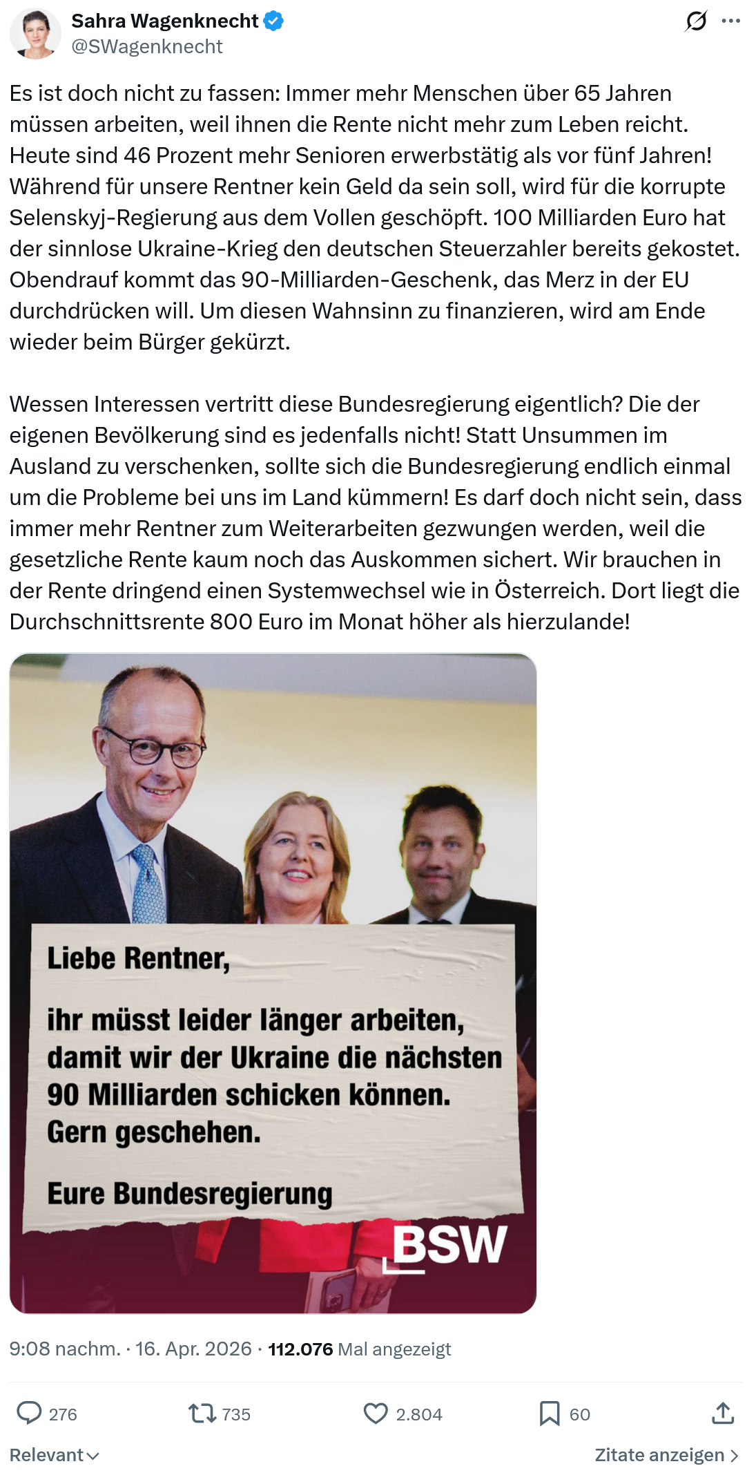 Sahra Wagenknecht: Es ist doch nicht zu fassen...