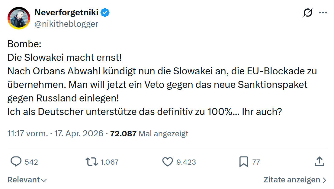 Neverforgetniki: Bombe: Die Slowakei macht ernst...