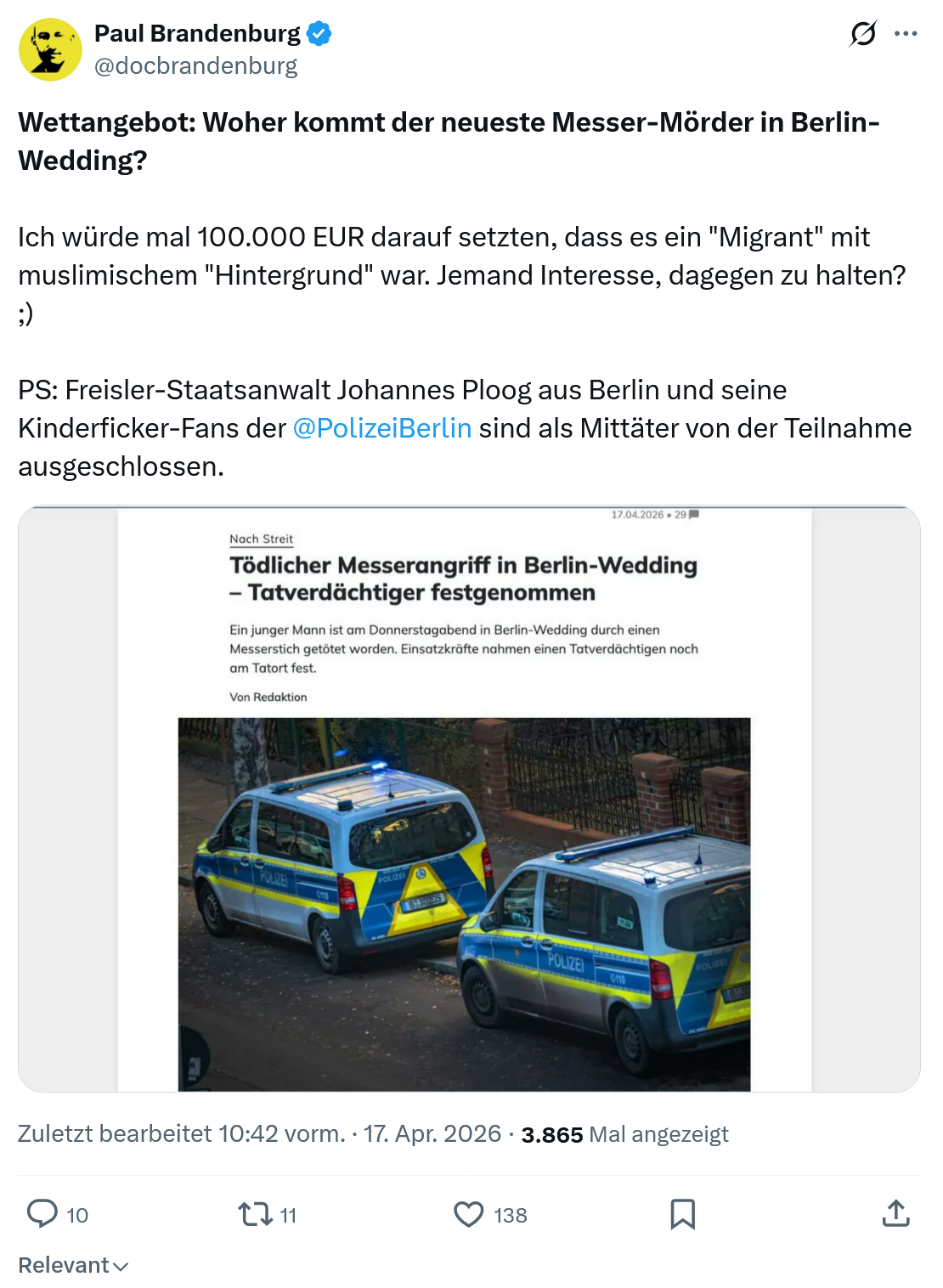 Paul Brandenburg: Wettangebot: Woher kommt der neueste...