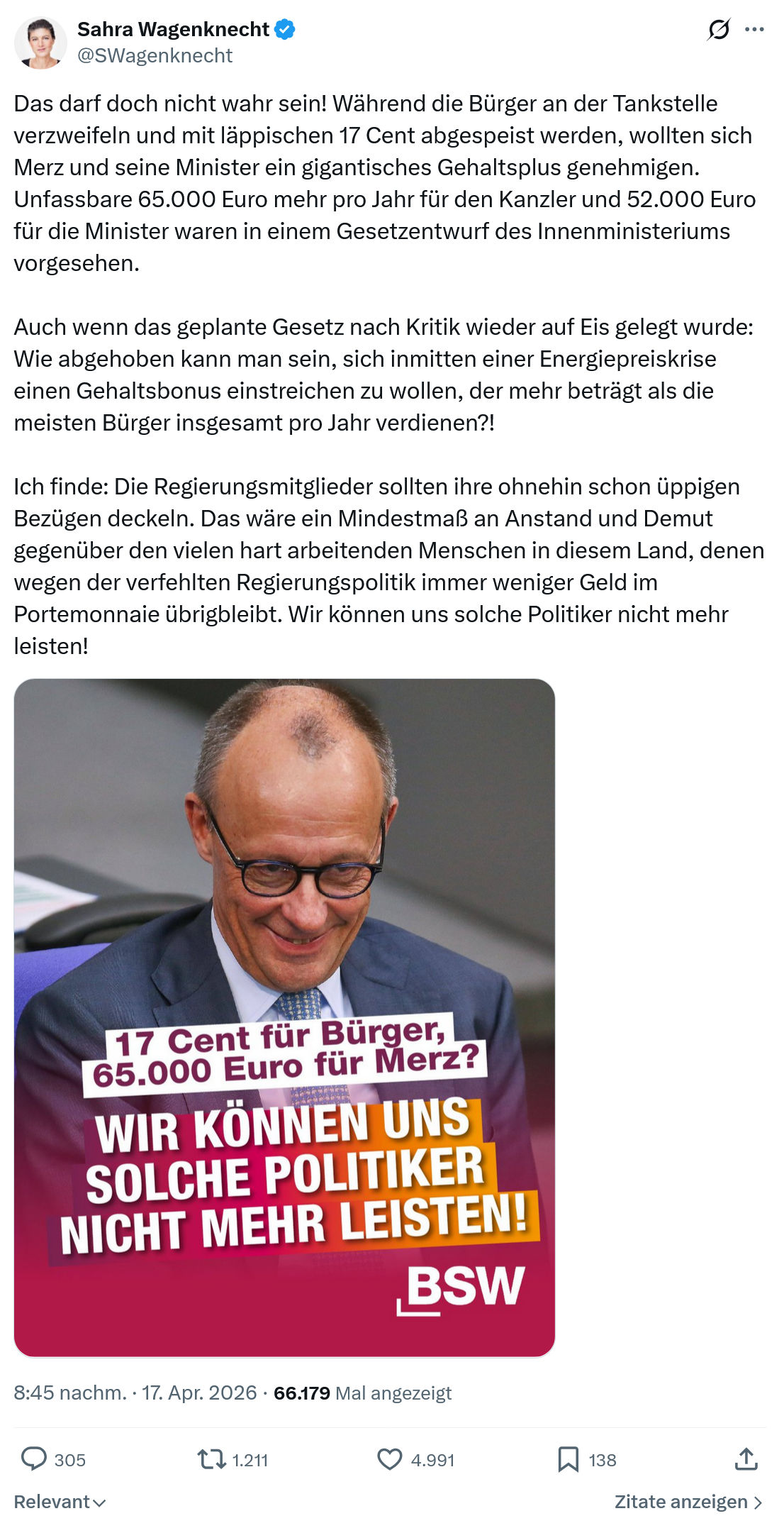 Sahra Wagenknecht: Das darf doch nicht wahr...