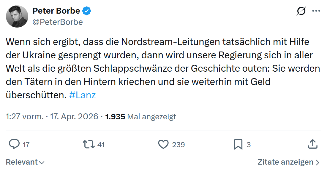Peter Borbe: Wenn sich ergibt, dass die...