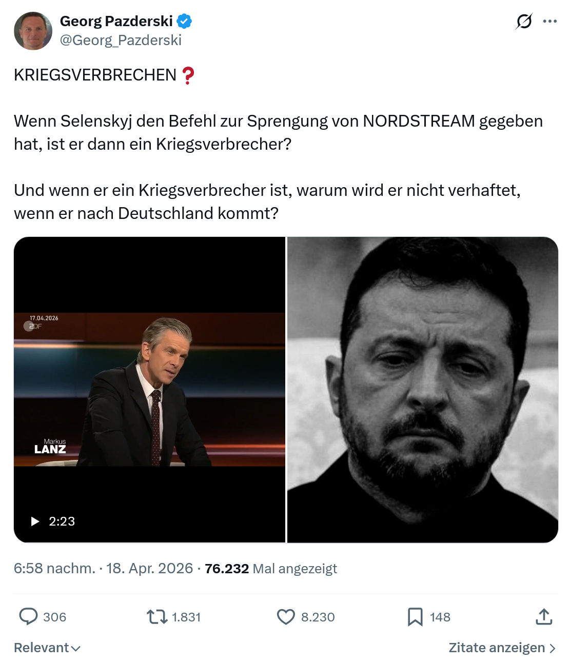 Georg Pazderski: KRIEGSVERBRECHEN…