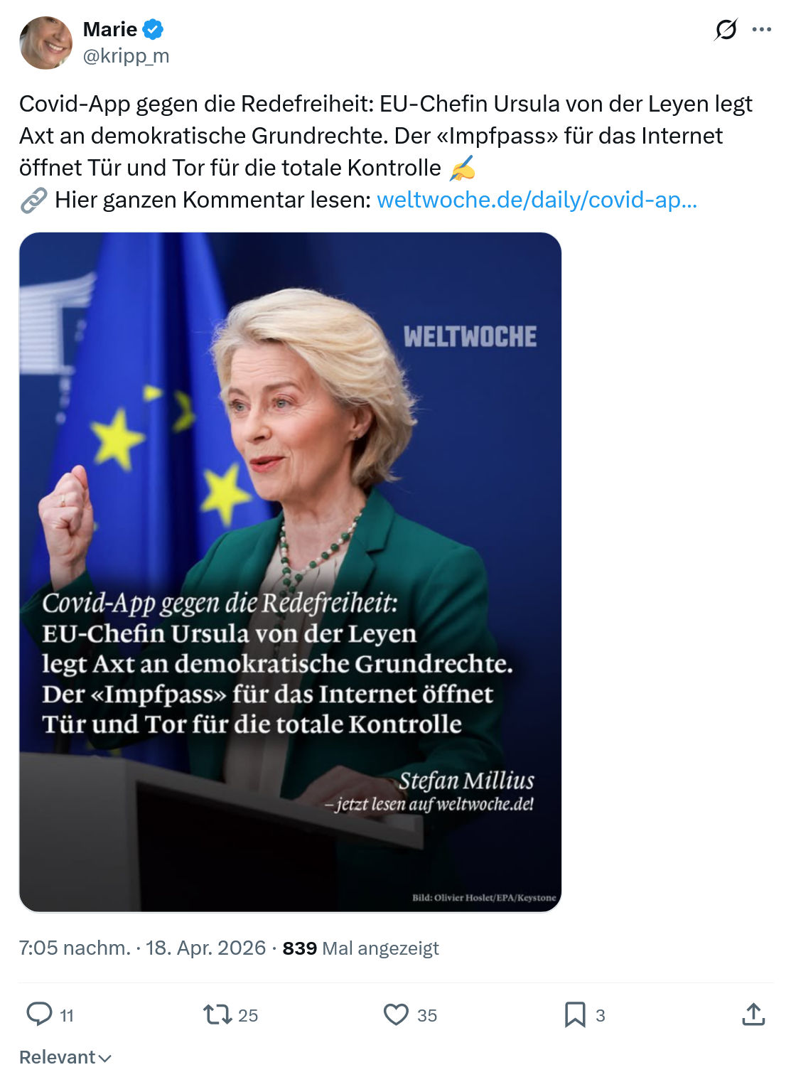 Marie kripp: Covid-App gegen die Redefreiheit…