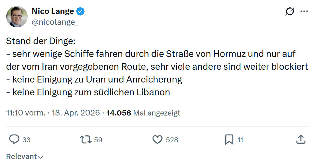 Nico Lange: Stand der Dinge…