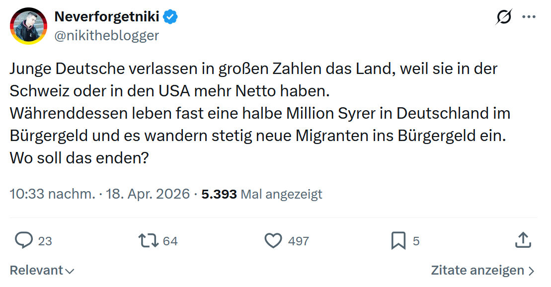 Neverforgetniki: Junge Deutsche verlassen in großen Zahlen…
