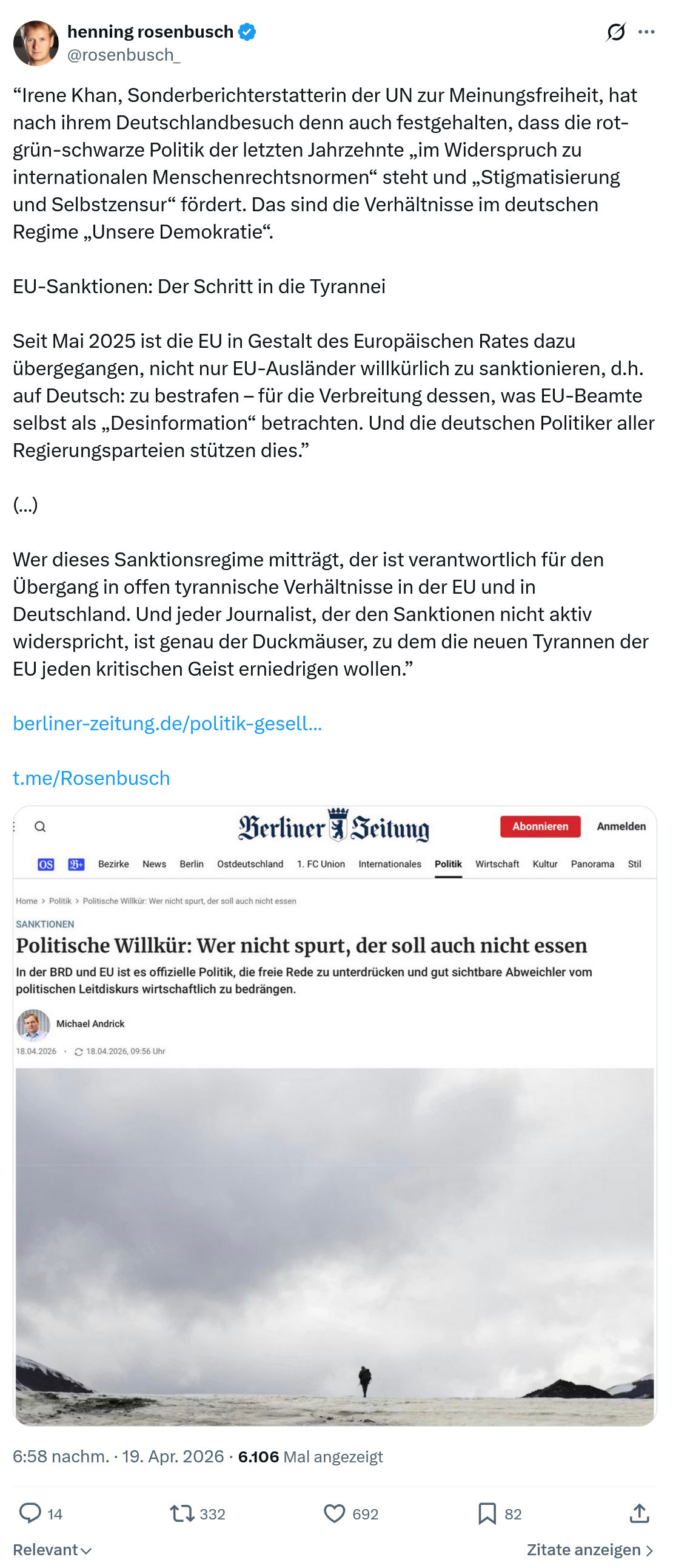 henning rosenbusch: Irene Khan, Sonderberichterstatterin…