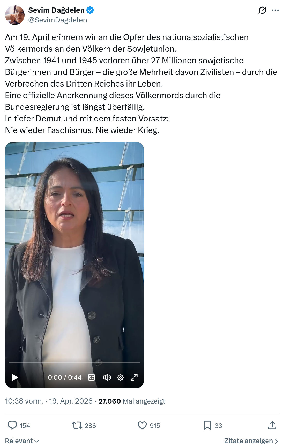 Sevim Dagdelen: Am 19. April erinnern wir an die Opfer…