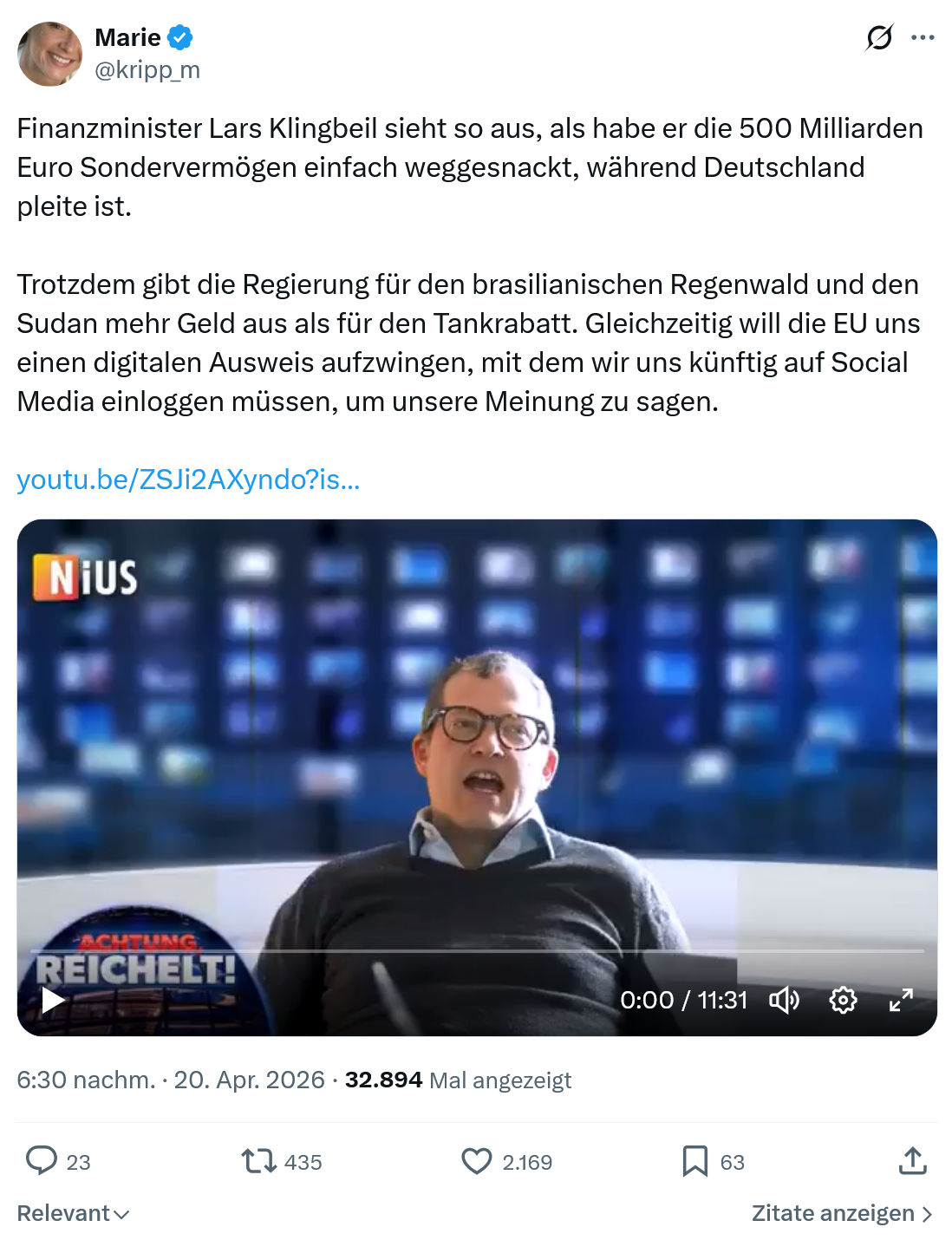 Marie kripp: Finanzminister Lars Klingbeil sieht so aus…