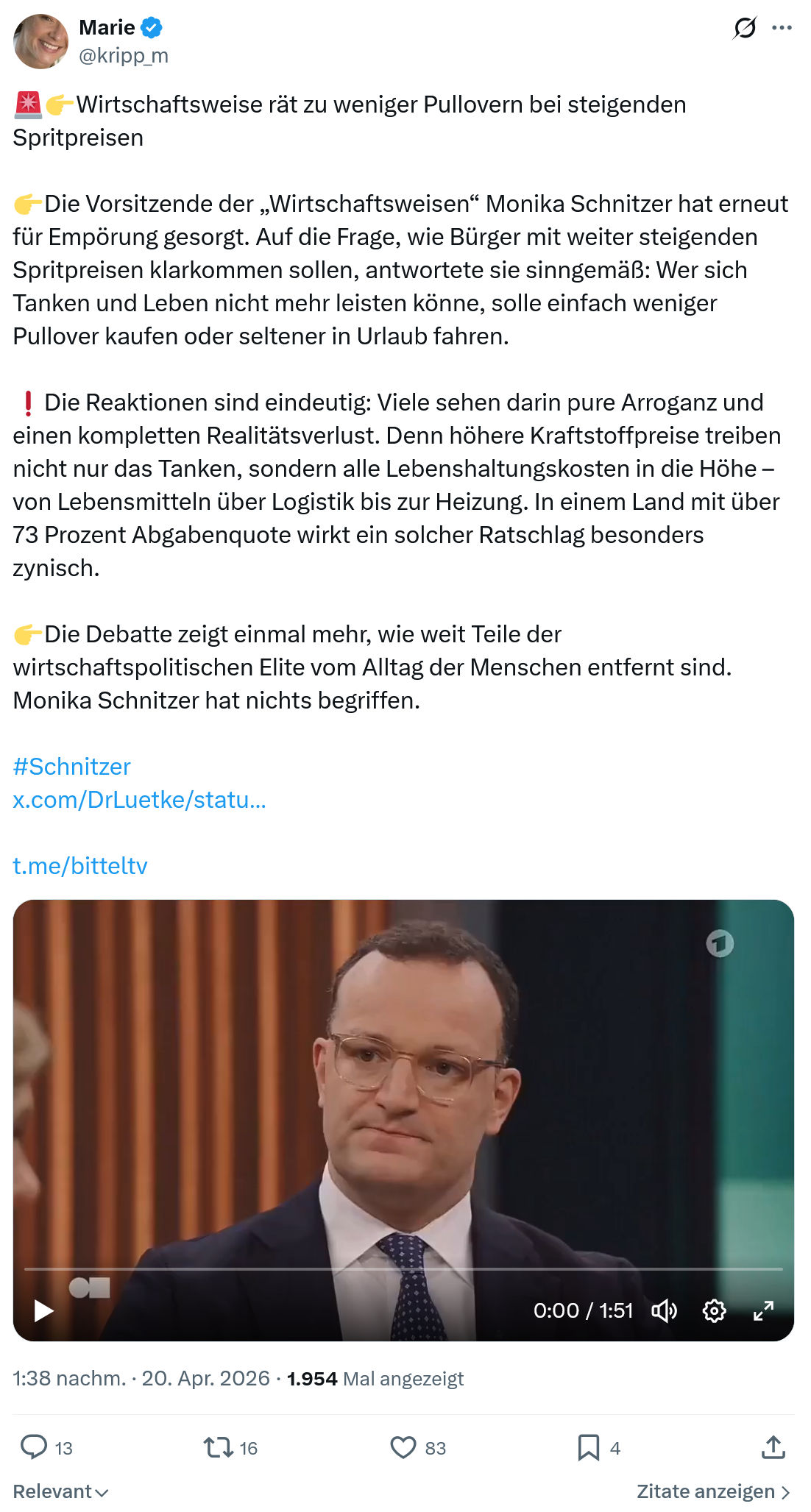 Marie kripp: Wirtschaftsweise rät zu weniger Pullovern…