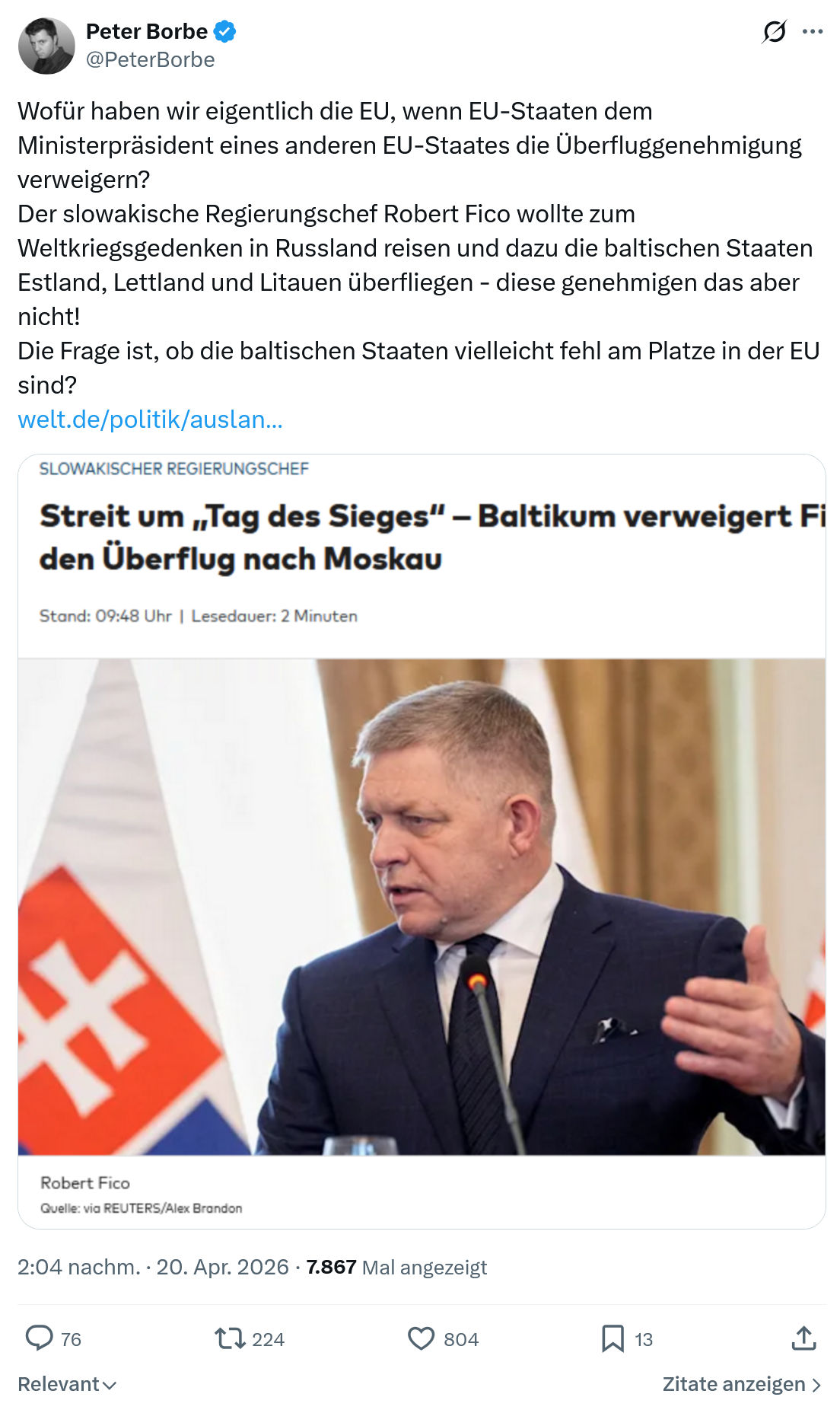 Peter Borbe: Wofür haben wir eigentlich die EU…