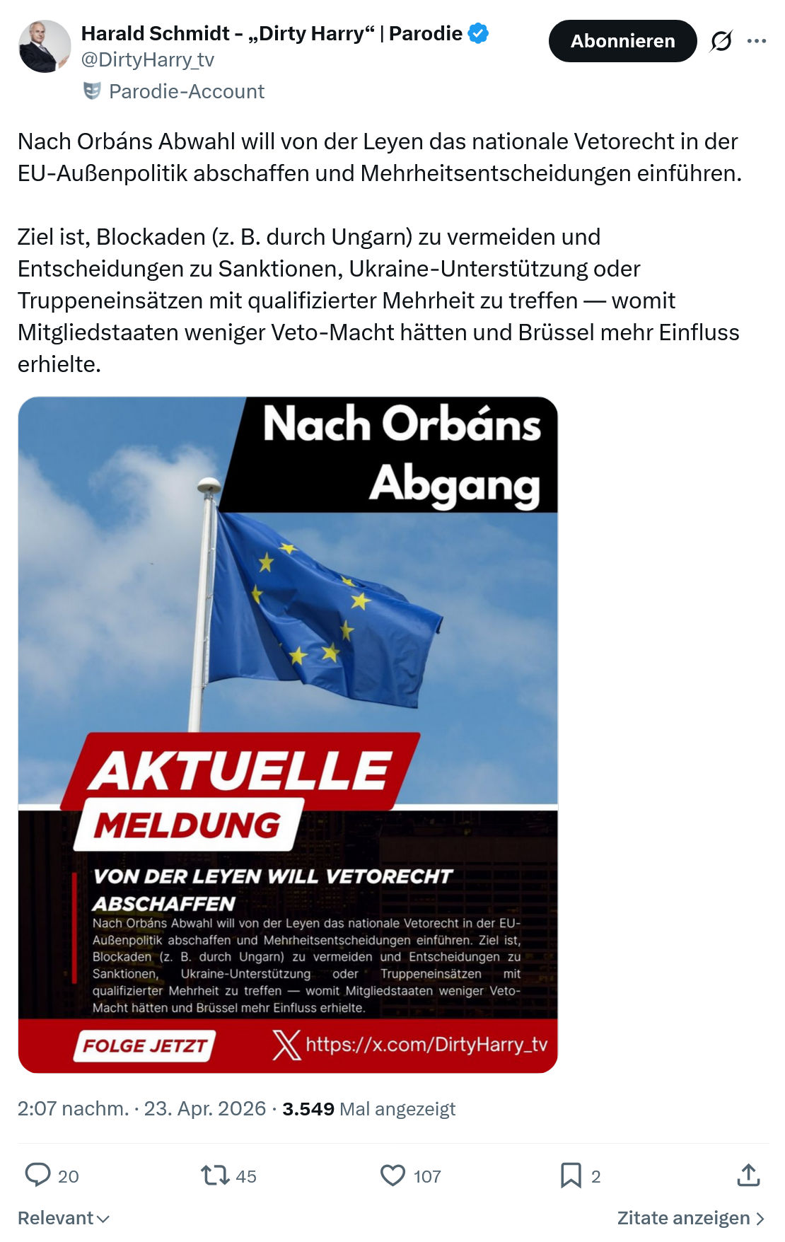 Harald Schmidt: Nach Orbáns Abwahl will von der ...