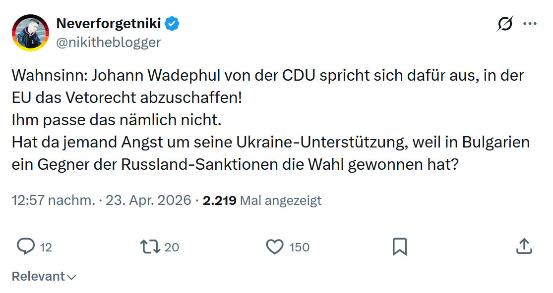 Neverforgetniki: Wahnsinn Johann Wadephul von der