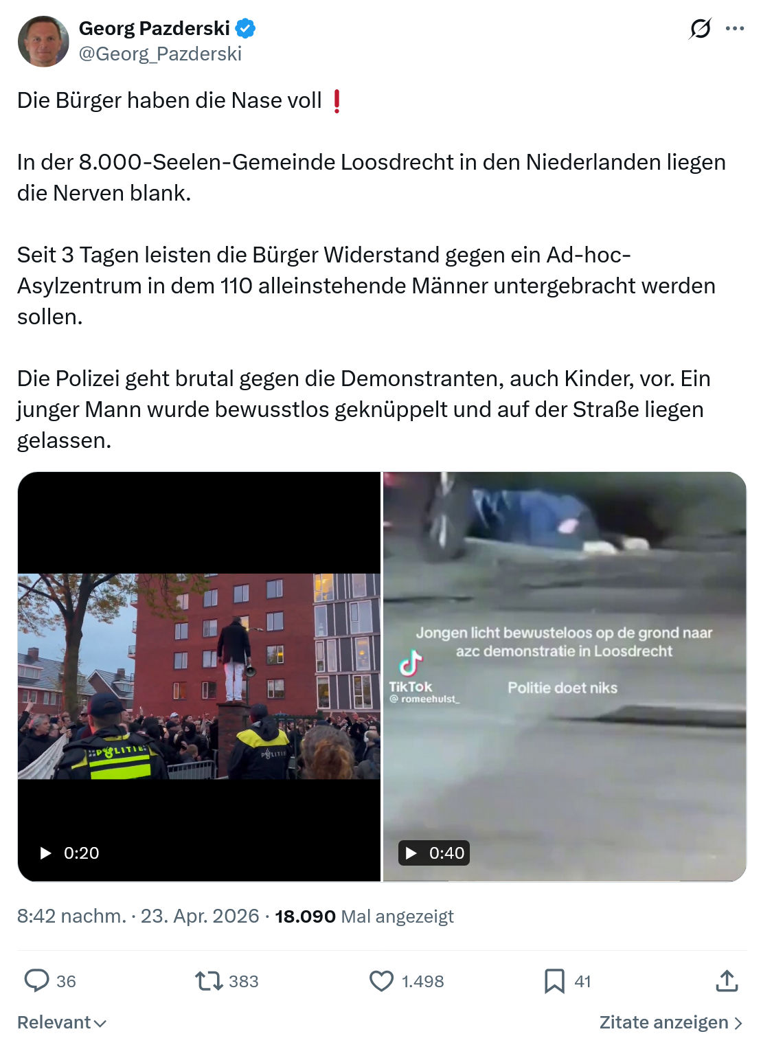 Georg Pazderski: Die Bürger haben die Nase...
