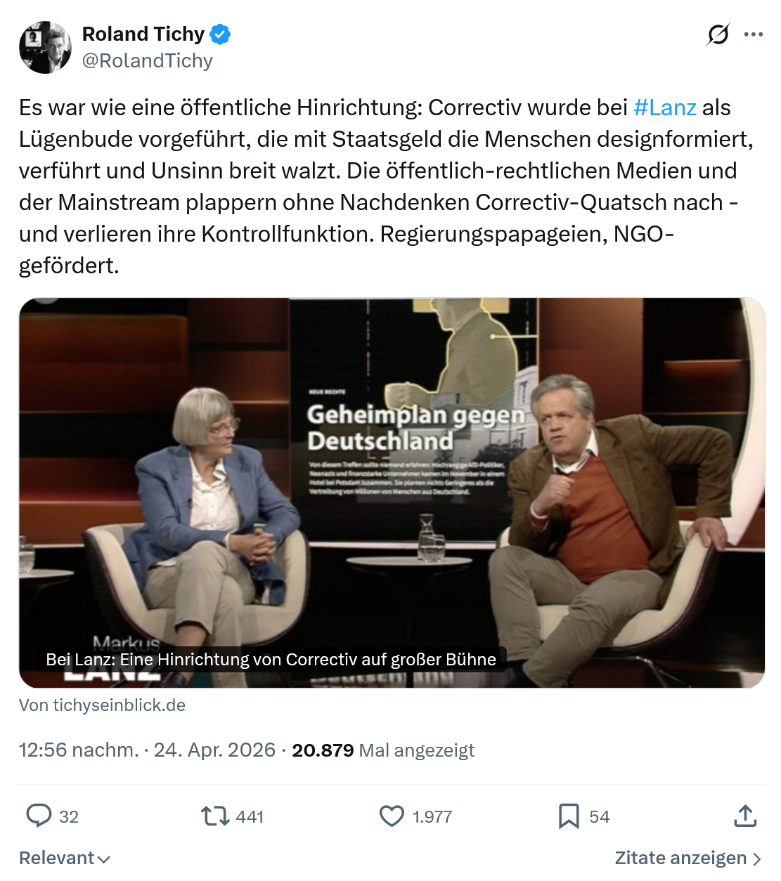 Roland Tichy: Es war wie eine öffentliche Hinrichtung…