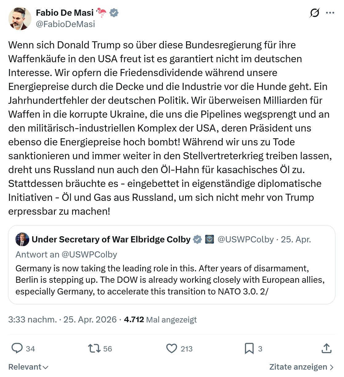 Fabio De Masi: Wenn sich Donald Trump so über diese…