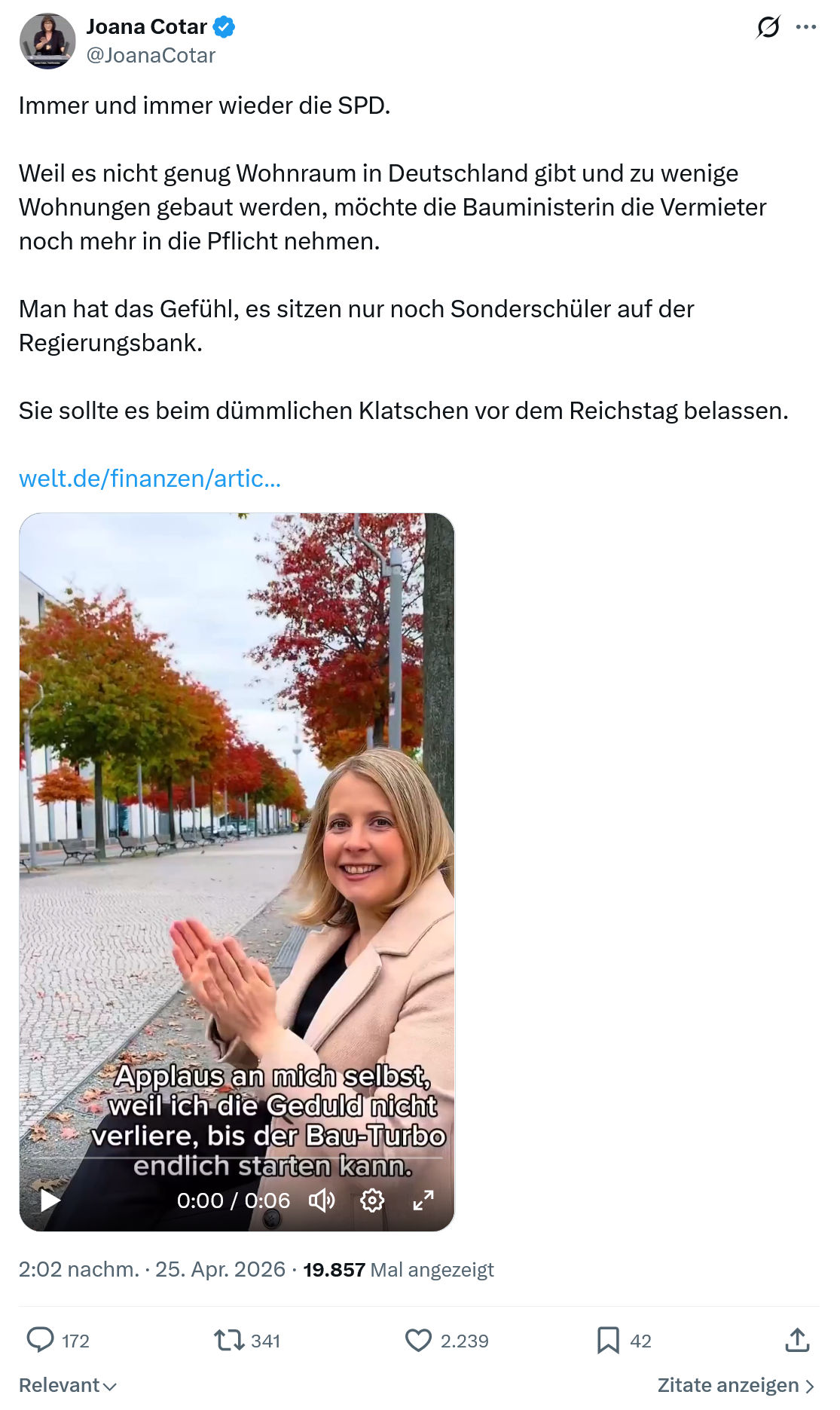 Joana Cotar: Immer und immer wieder die SPD…