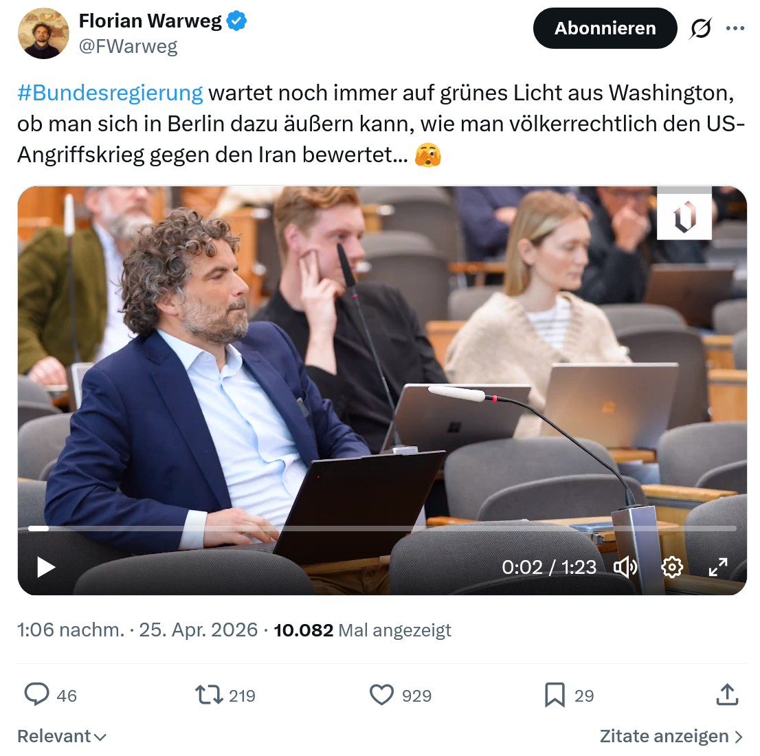 Florian Warweg: #Bundesregierung wartet noch immer…