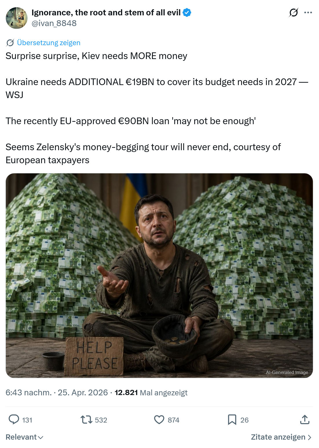 ivan Ignorance: Surprise surprise, Kiev needs MORE money…