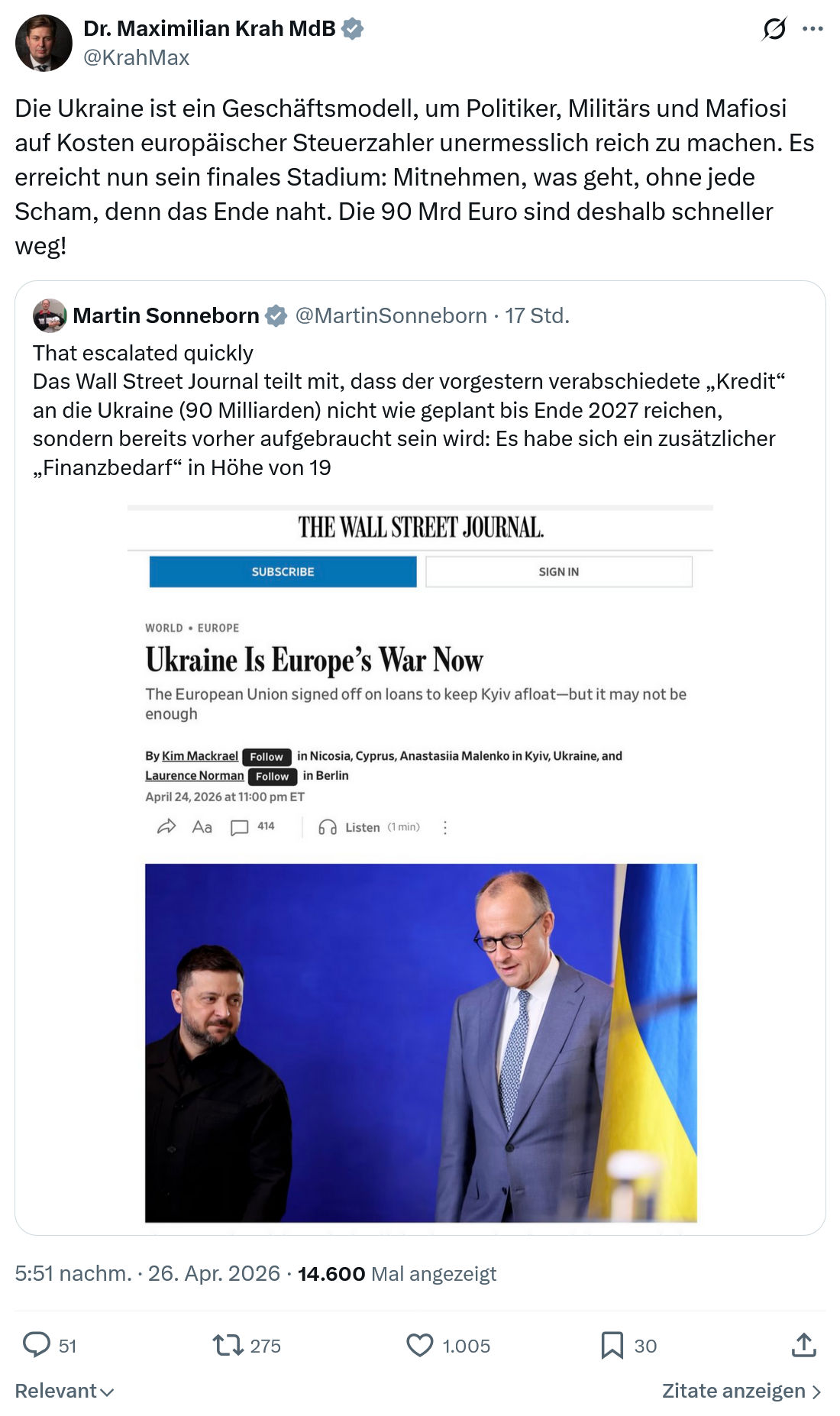 Maximilian Krah: Die Ukraine ist ein Geschäftsmodell…