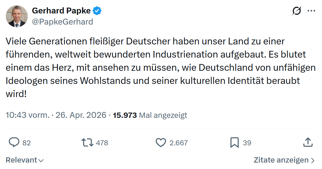 Gerhard Papke: Viele Generationen fleißiger Deutscher…