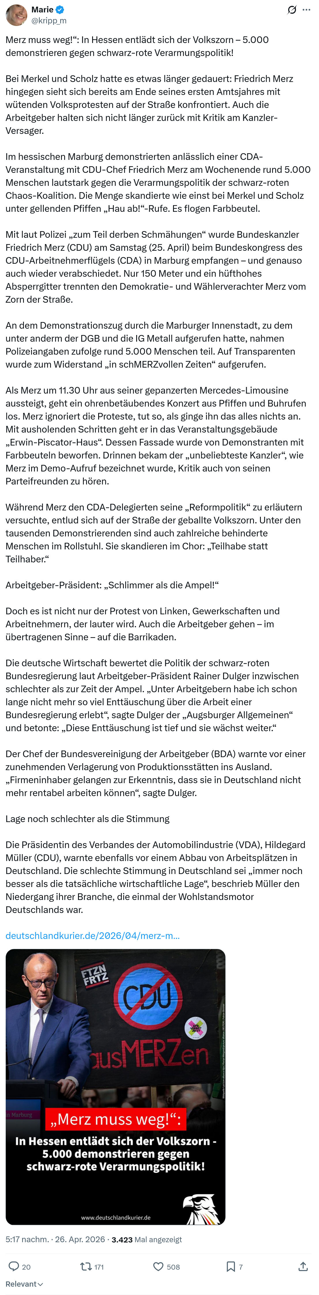 Marie kripp: Merz muss weg!…
