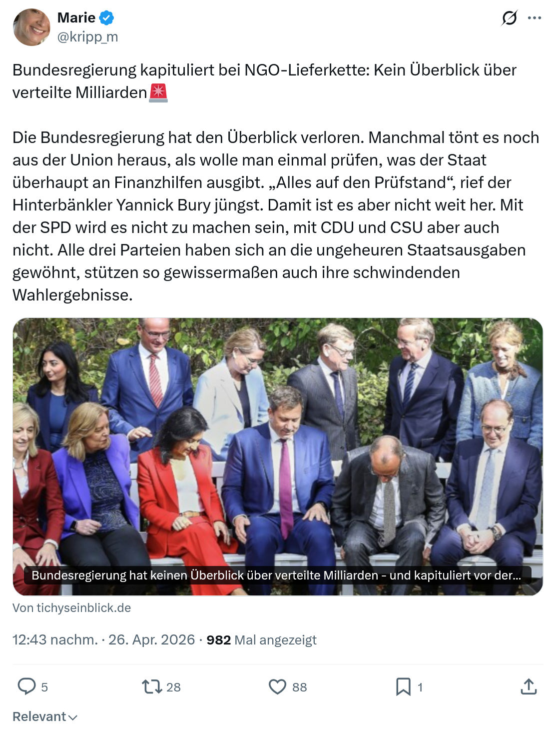 Marie kripp: Bundesregierung kapituliert bei NGO-Lieferkette…