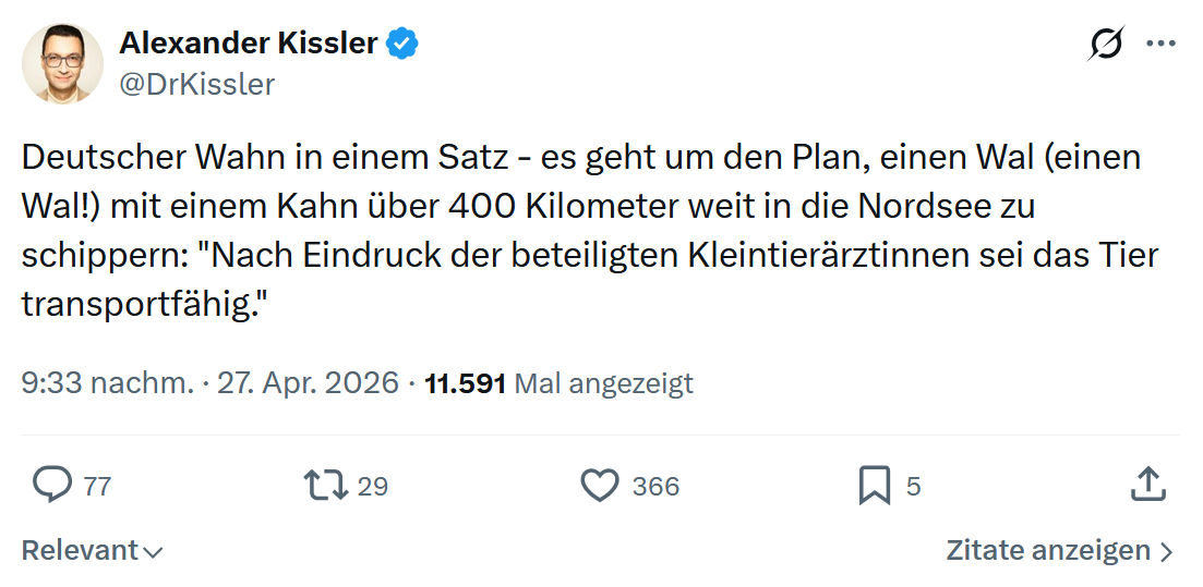 Alexander Kissler: Deutscher Wahn in einem Satz…