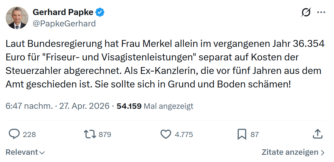 Gerhard Papke: Laut Bundesregierung hat Frau Merkel…
