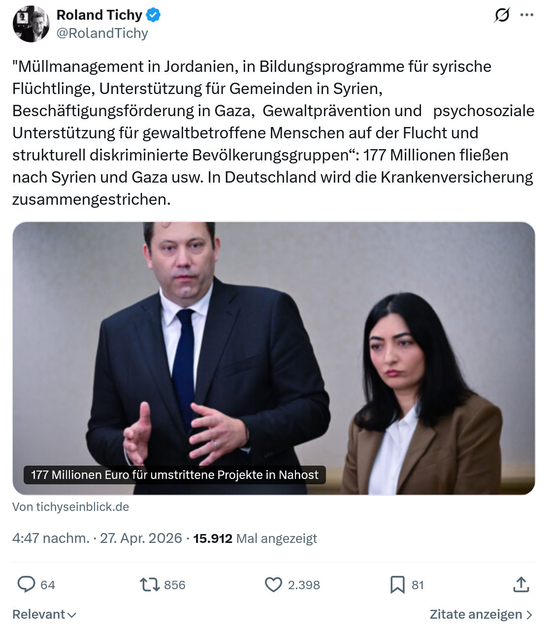 Roland Tichy: Müllmanagement in Jordanien…