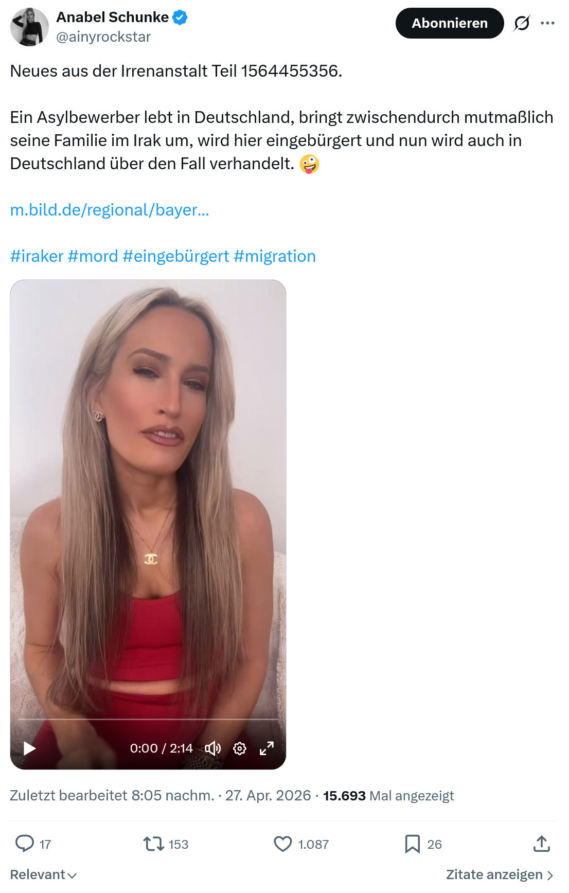 Anabel Schunke: Neues aus der Irrenanstalt Teil 1564455356…