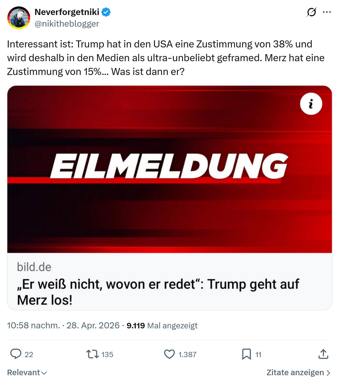 Neverforgetniki: Interessant ist…