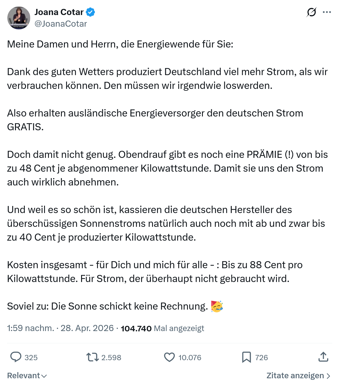 Joana Cotar: Meine Damen und Herrn…