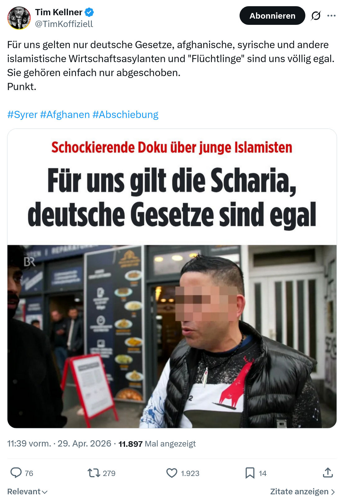 Tim Kellner: Für uns gelten nur deutsche Gesetze…