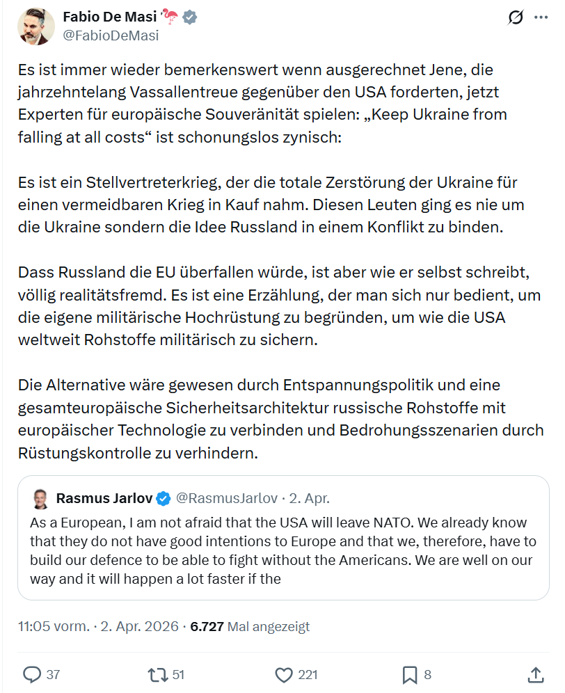 Fabio De Masi: Es ist ein Stellvertreterkrieg…