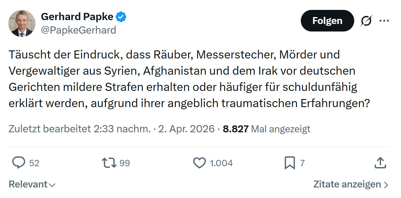 Gerhard Papke: Täuscht der Eindruck, dass Räuber…