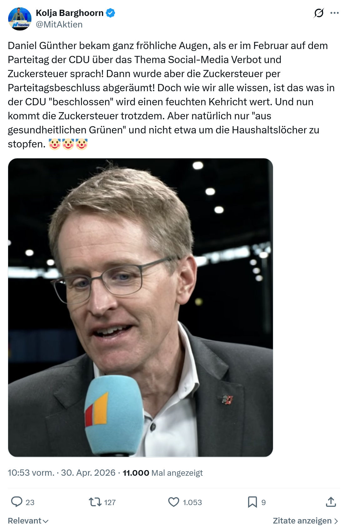Kolja Barghoorn: Daniel Günther bekam ganz fröhliche Augen...