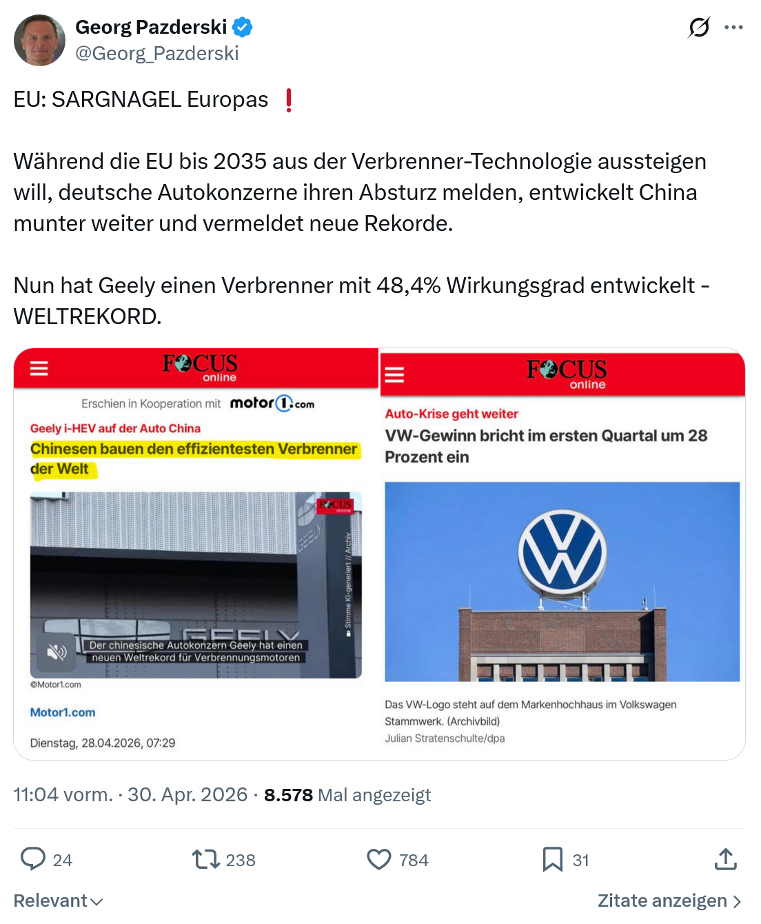 Georg Pazderski: Während die EU bis 2035 aus ...